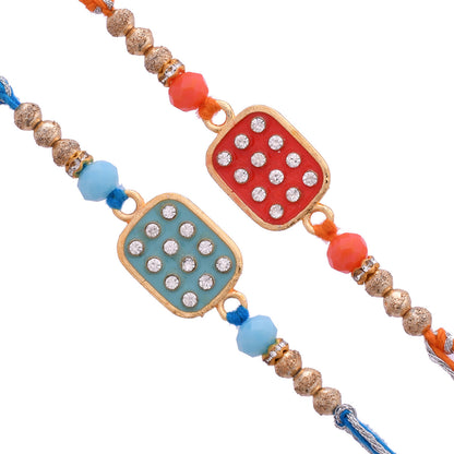 trueBrowns X Voylla Set Of 2 Red & Blue Enameled Rakhi