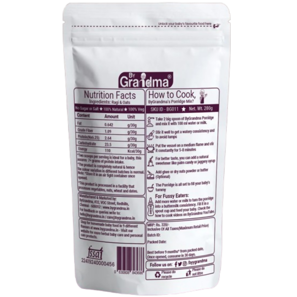 By Grandma Sprouted Cereal Mix - Ragi and Oats