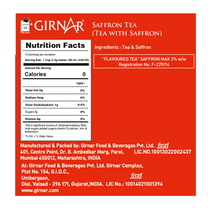 Girnar Black Tea Bags - Saffron