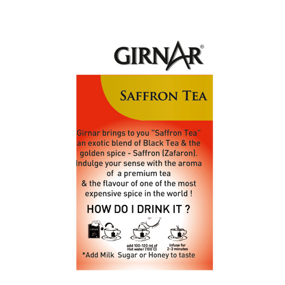 Girnar Black Tea Bags - Saffron