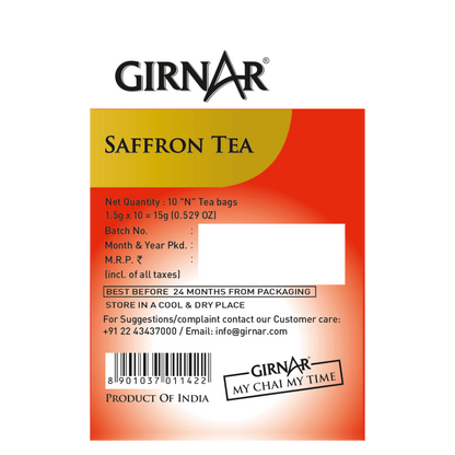 Girnar Black Tea Bags - Saffron