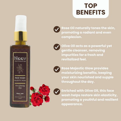 Neev Herbal Handmade Soaps Rose Majestic Glow Face Wash