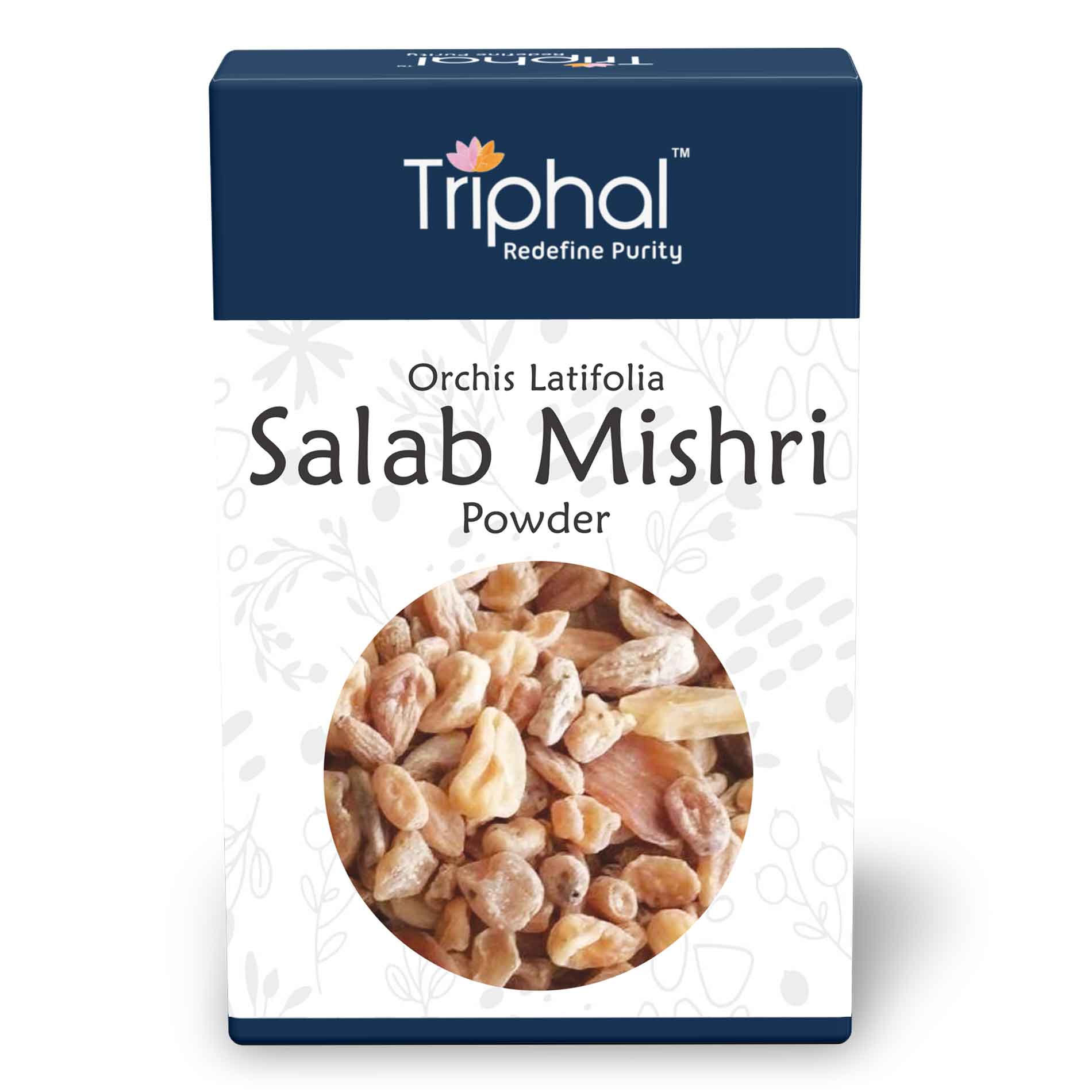 Triphal Salab Mishri Powder Salam Misri Churn Orchis Latifolia - 50 gms