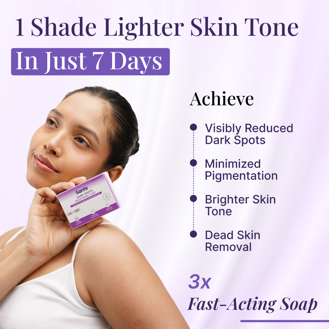 Sanfe Kojic Acid Soap for Dark Spots & Pigmentation - 75 gms