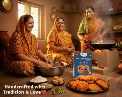 Mithila Foods Bihari Coconut Thekua With Desi Ghee Jaggery & Sesame Seeds
