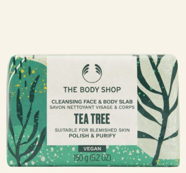 The Body Shop Tea Tree Cleansing Face & Body Slab - 150 gms