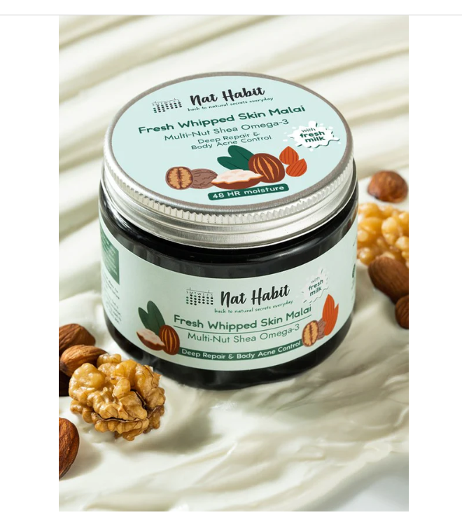Nat Habits Multi Nut Shea Omega 3 Skin Malai - 200 ml