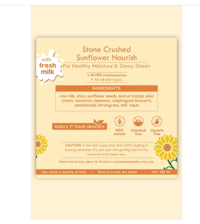 Nat Habit Stone Crushed Sunflower Skin Malai - 200 ml