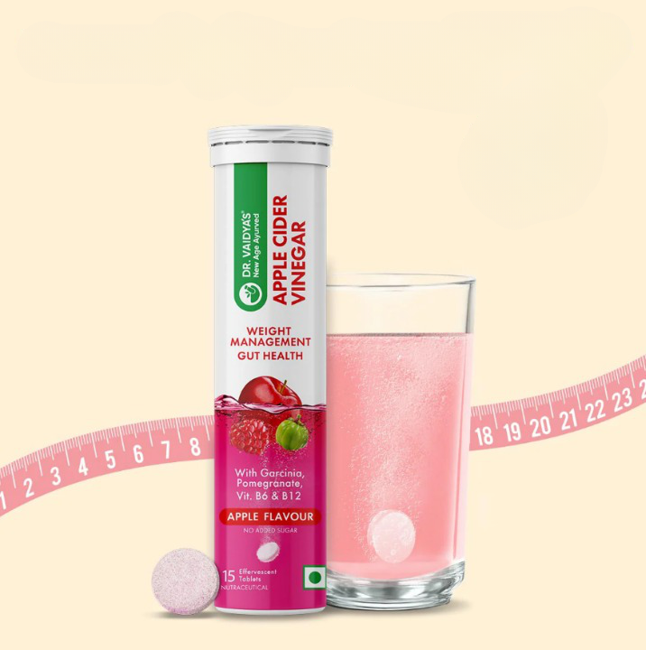 Dr. Vaidya's Apple Cider Vinegar Effervescent Tablets For Weight Loss - 15 Tabs