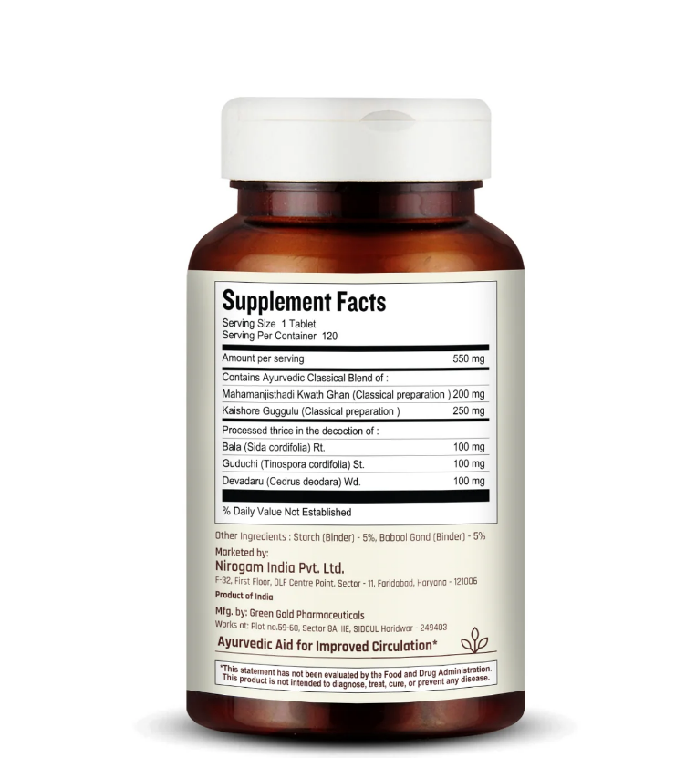 Nirogam Raynomore Herbal Supplements - 120 tabs