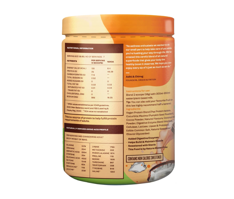 Origin Nutrition Natural Vegan Plant Protein Powder