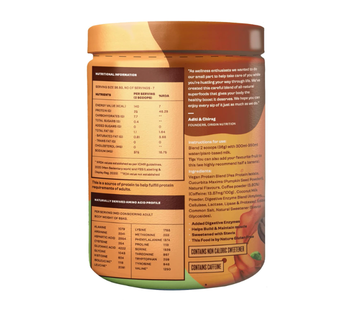 Origin Nutrition Natural Vegan Plant Protein Powder