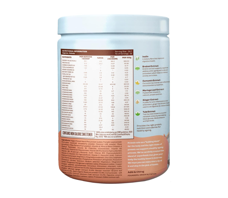 Origin Nutrition Senior Elder Care Plant Protein Powder - 400 gms