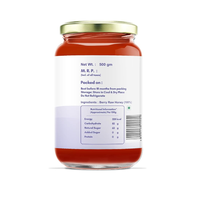 Riddhish Herbals Raw Organic Berry Honey - 500 gms