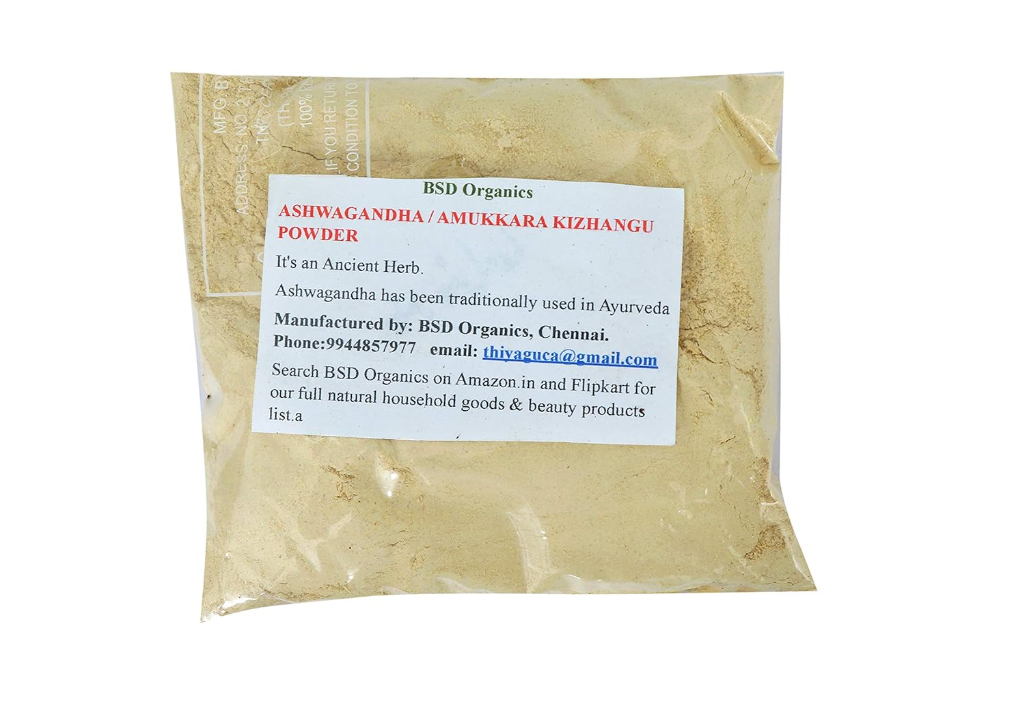 Bsd Organics Ashwagandha/amukkara Kizhangu Powder - 50 gms
