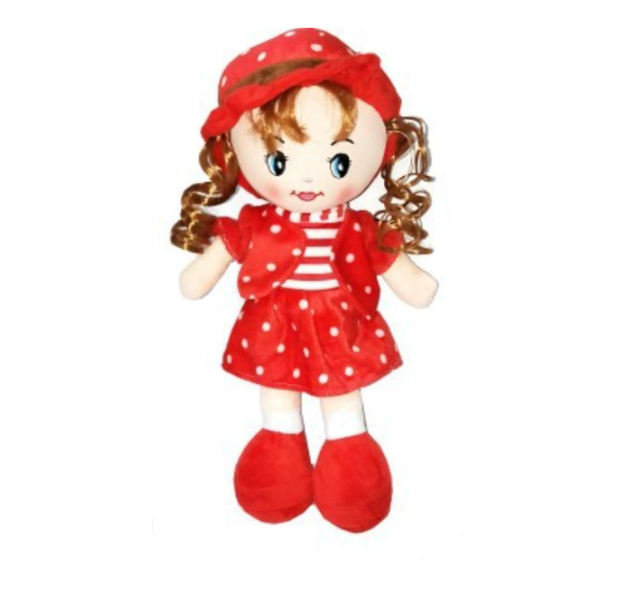 Tickles Plush Rag Doll Blond Curly Hair Ragged Stuffed Baby Dolls for Girls