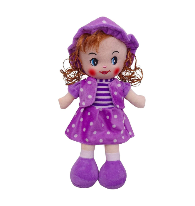 Tickles Plush Rag Doll Blond Curly Hair Ragged Stuffed Baby Dolls for Girls