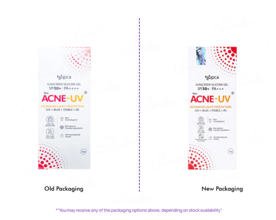 IPCA Acne-UV SPF 50 Sunscreen with Broad Spectrum UVA/UVB Protection Gel SPF 50 - 50 gms