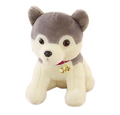 Tickles Musical Sitting Husky Dog with Barking Sound Bow-Wow 25 cm Color White & Grey