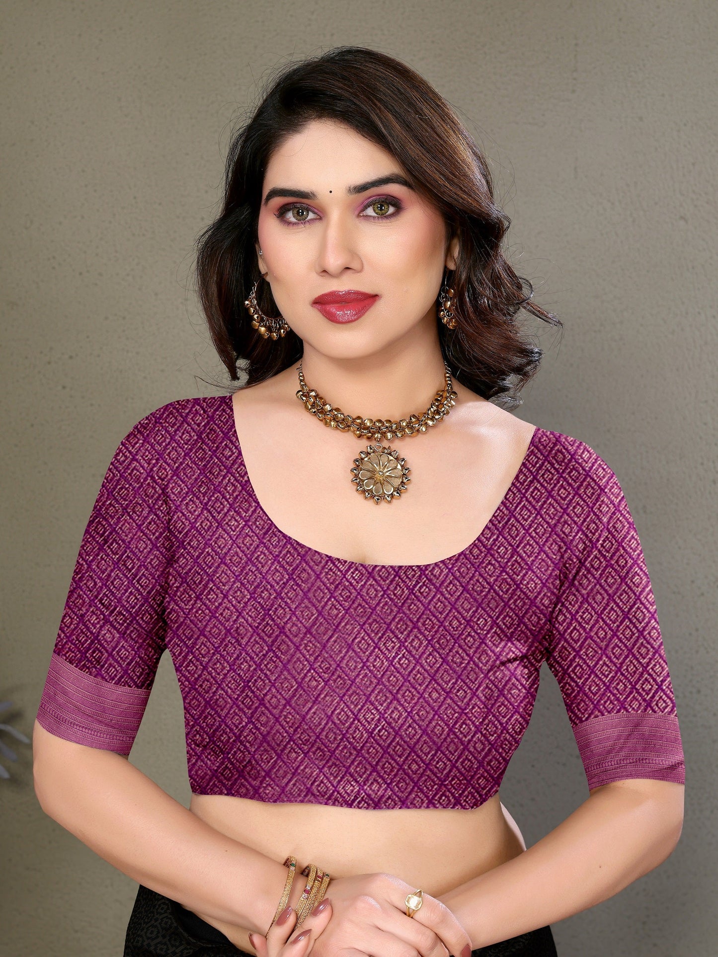 Vedant Vastram Litchi Silk Banarasi Silk Saree - Purple