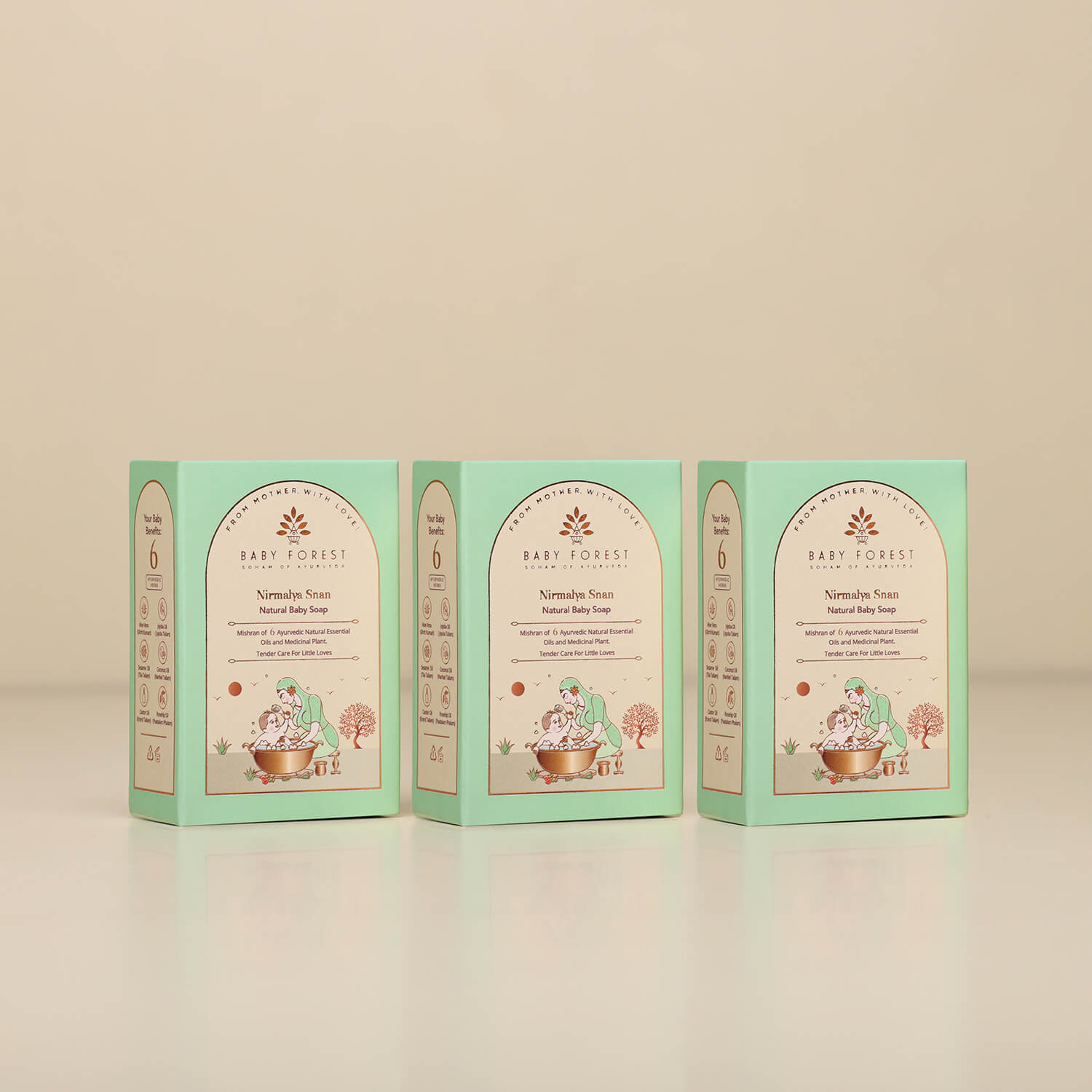 Baby Forest Nirmalya Snan Natural Baby Soap - Pack of 3