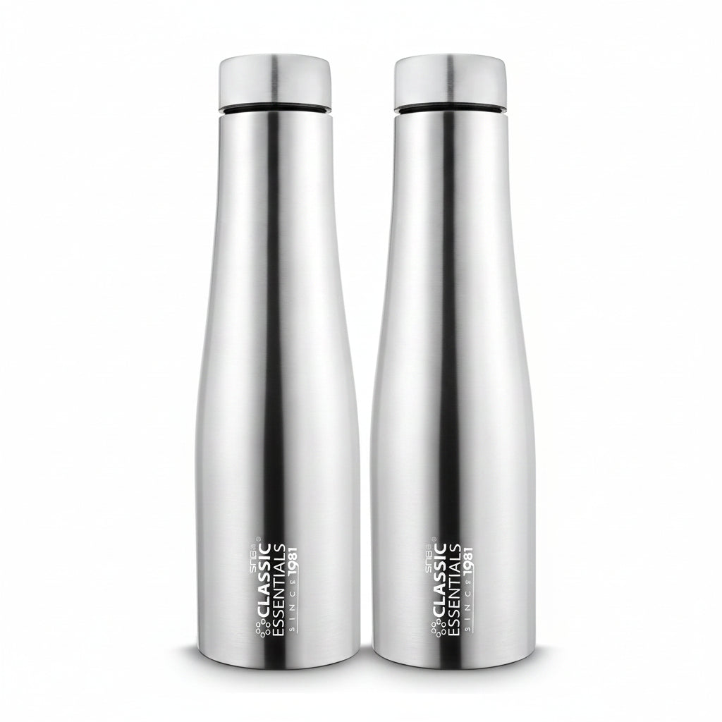 Classic Essentials Stainless Steel Inox Carbo Bolt Matt Finish Water Bottle 1000ml (Pack of 2)