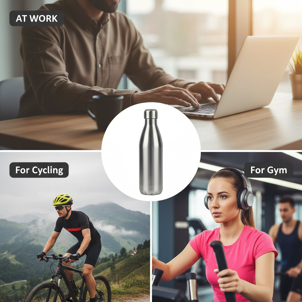 Classic Essentials Stainless Steel Inox Carbo Bolt Matt Finish Water Bottle 1000ml (Pack of 2)