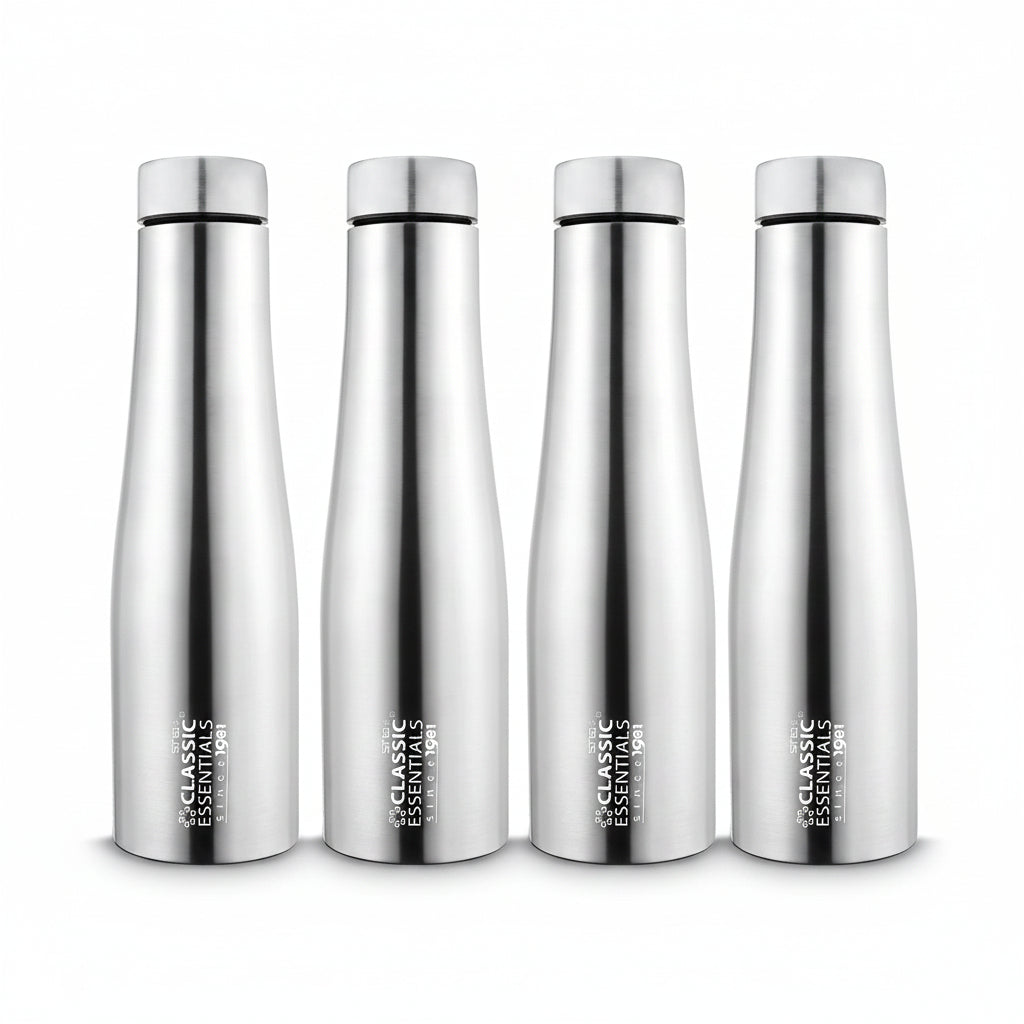 Classic Essentials Stainless Steel Inox Carbo Bolt Matt Finish Water Bottle 1000ml (Pack of 4)