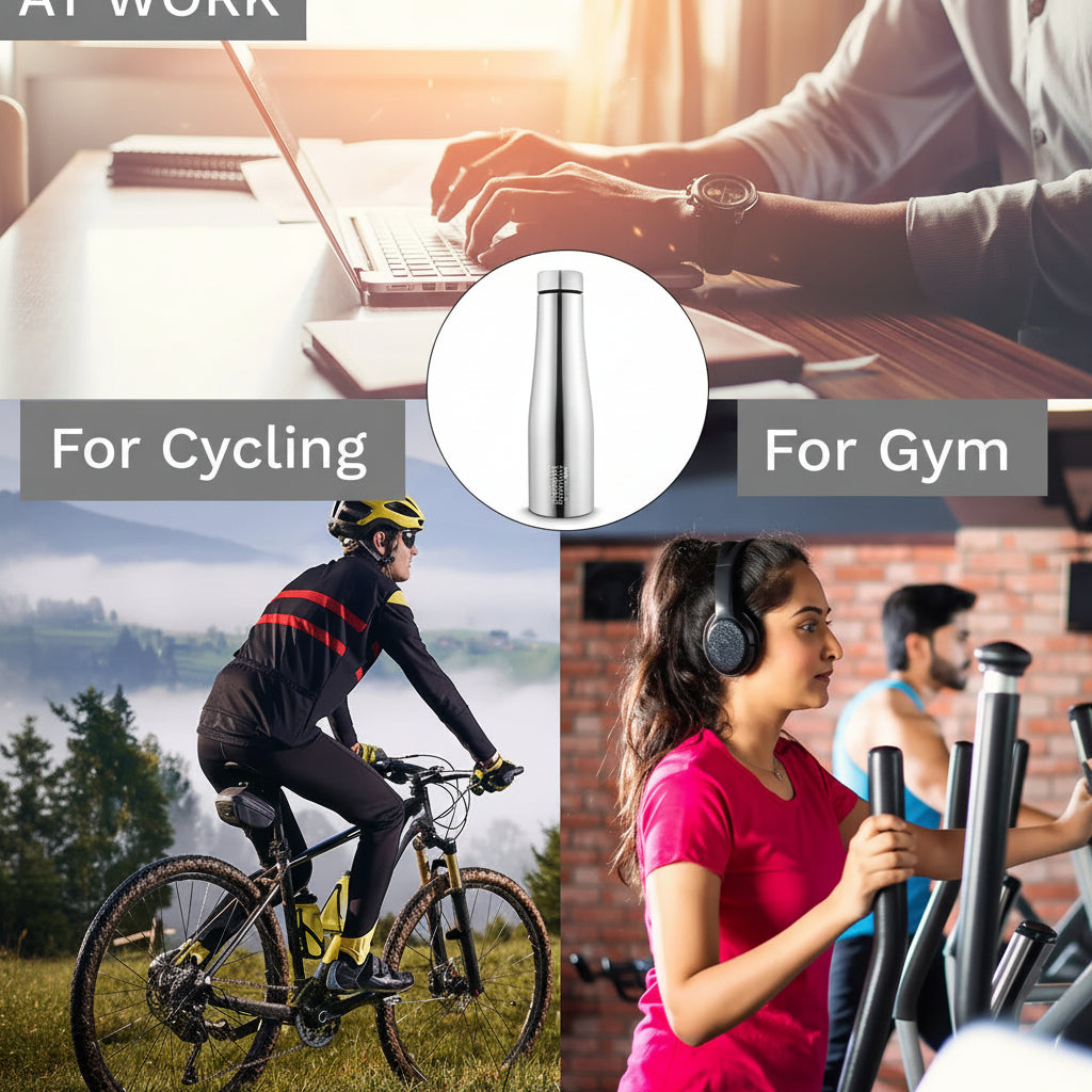 Classic Essentials Stainless Steel Inox Carbo Bolt Matt Finish Water Bottle 1000ml (Pack of 6)
