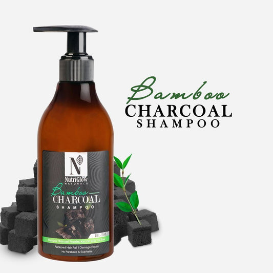 NutriGlow NATURAL'S Bamboo Charcoal Shampoo - 300 ml