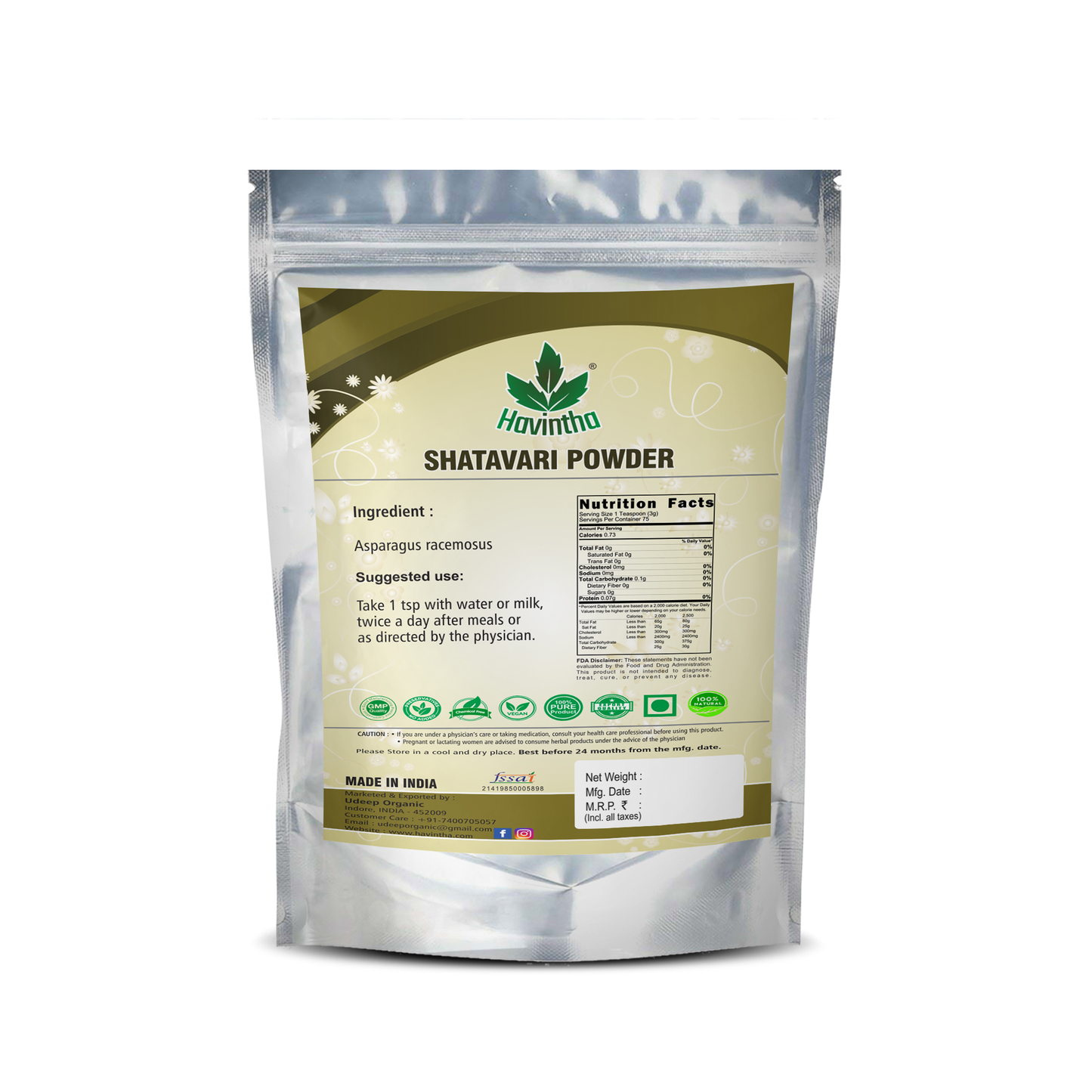 Havintha Shatavari Powder - 227 gms