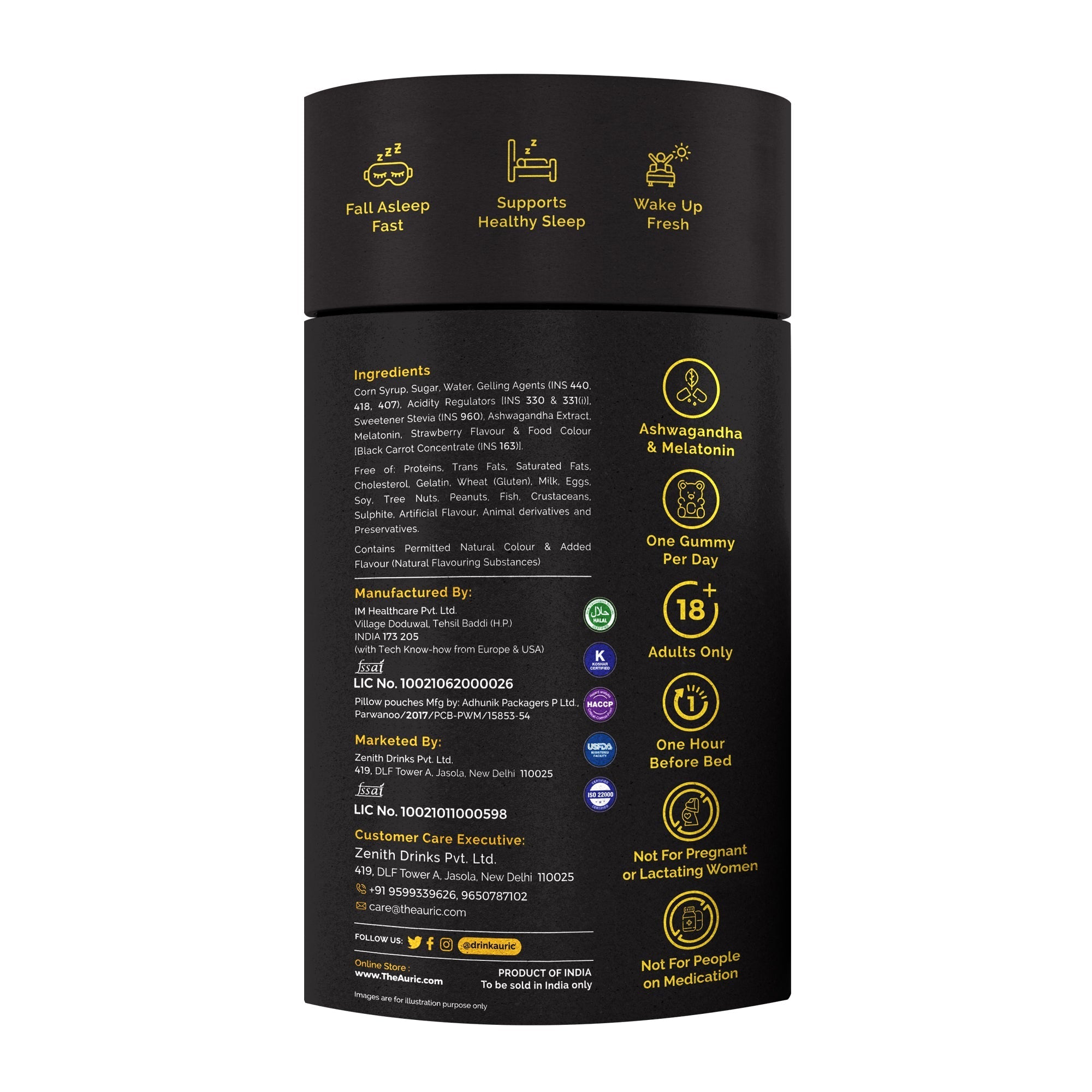 Auric Restful Sleep Gummies with Ashwagandha - 60 Gummies