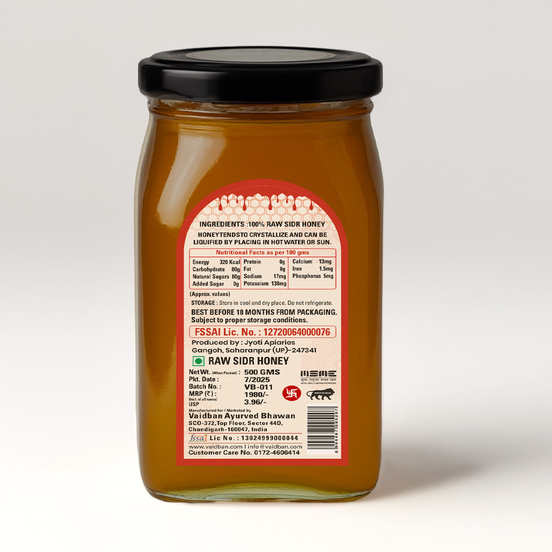 Vaidban Raw Sidr Honey - 500 gms