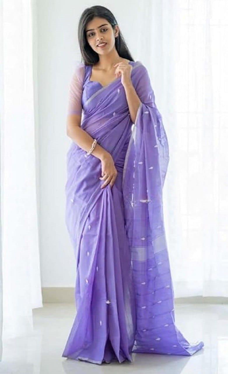Vamika Weaving Banarasi Jacquard Blue Kanjivaram Saree