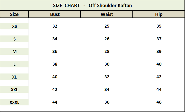 Lux Satin Off Shoulder  Kaftan For Women's
