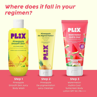 PLIX The Plant Fix Watermelon Hydra-Cool Sunscreen Body Lotion With Spf 50 Pa++++