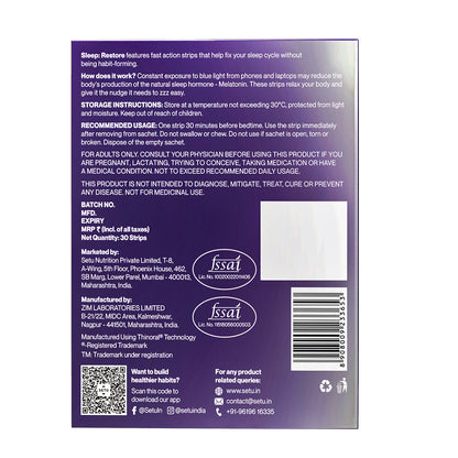 Setu Sleep Restore Strips Melatonin 5 mg - 30 strips