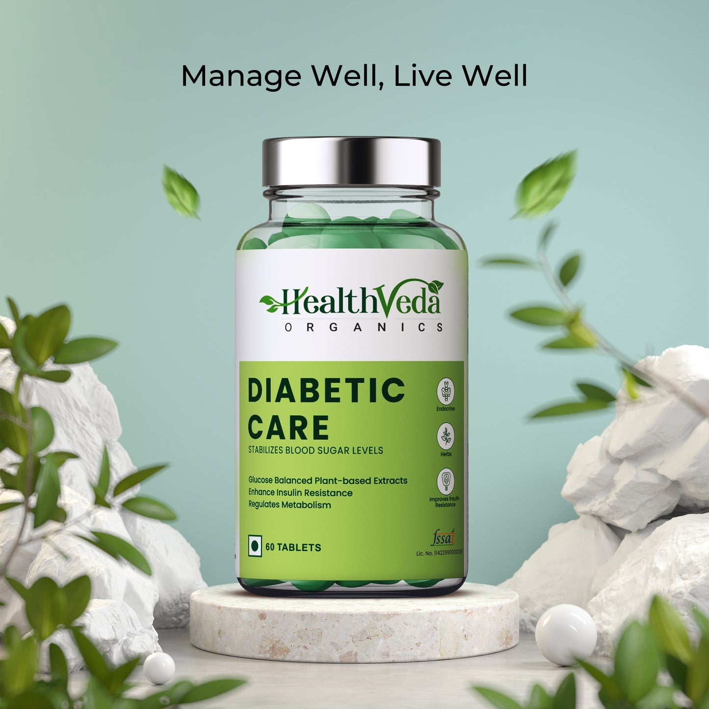 Health Veda Organics Natural Support Tablets - 60 Tabs