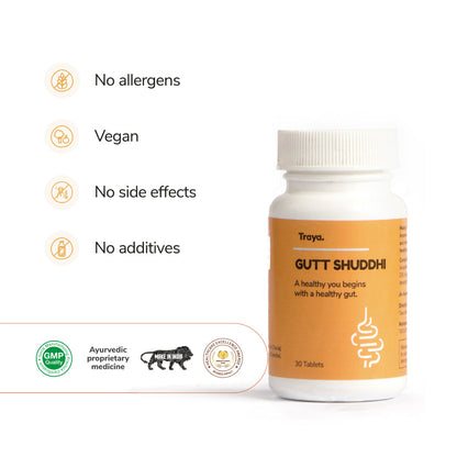 Traya Gutt Shuddhi for Better Digestion & Gut Health In 30 Days - 30 tabs