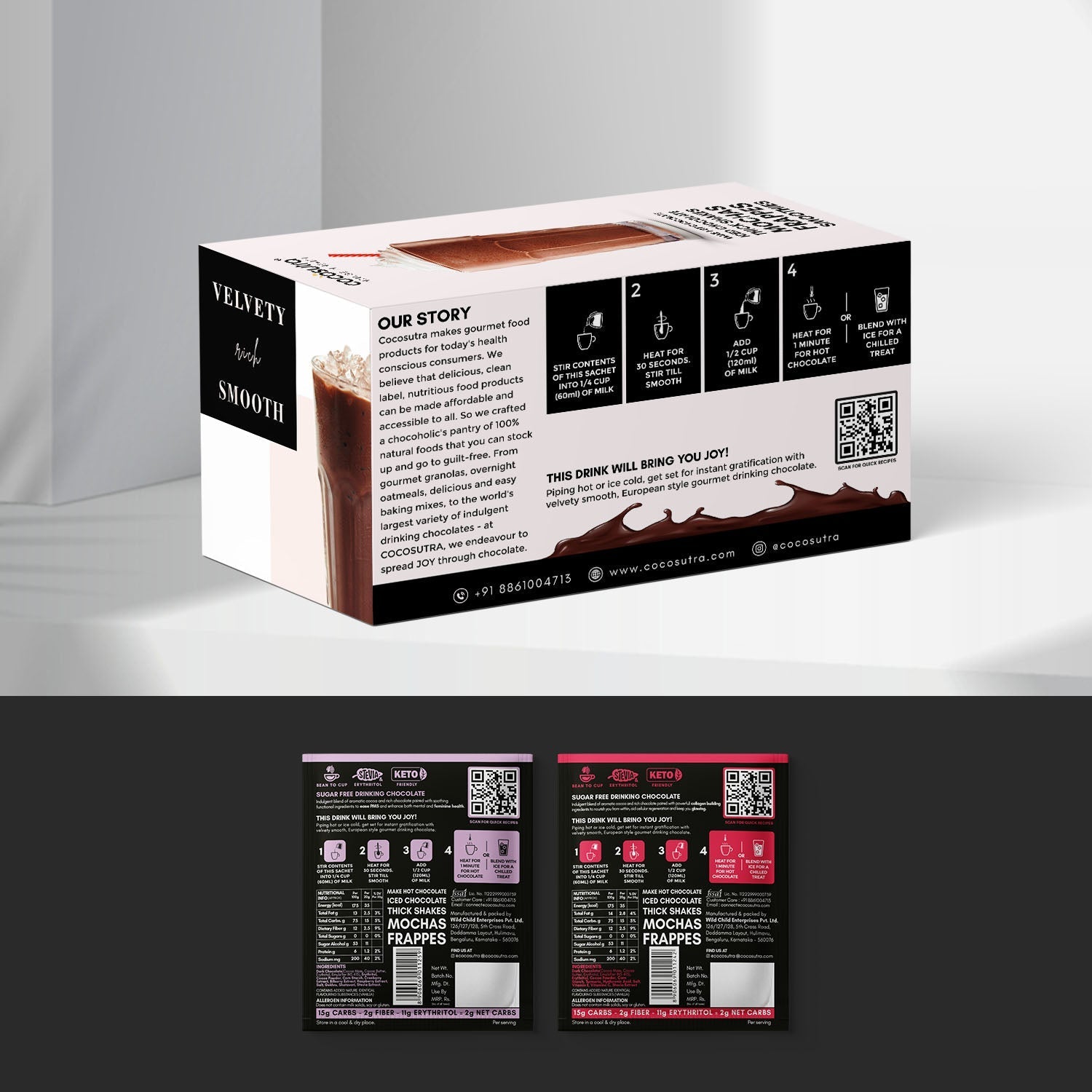 Cocosutra Soothe & Glow Sugar Free Drinking Chocolate Hamper 20 Pack - 400 gms