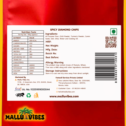 Mallu Vibes Spicy Diamond Cut Chips