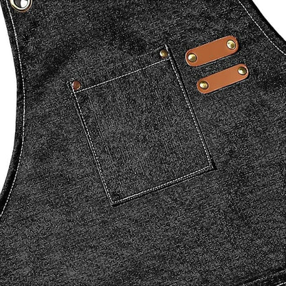 Supvox Waterproof Home Apron - Kitchen And Workshop With Tool Pockets -Black