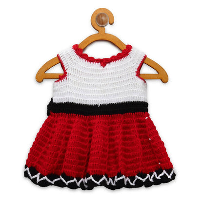 Chutput Kids Micky Design Red Coloured Solid Frock