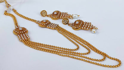 White Kemp Layer Necklace Set
