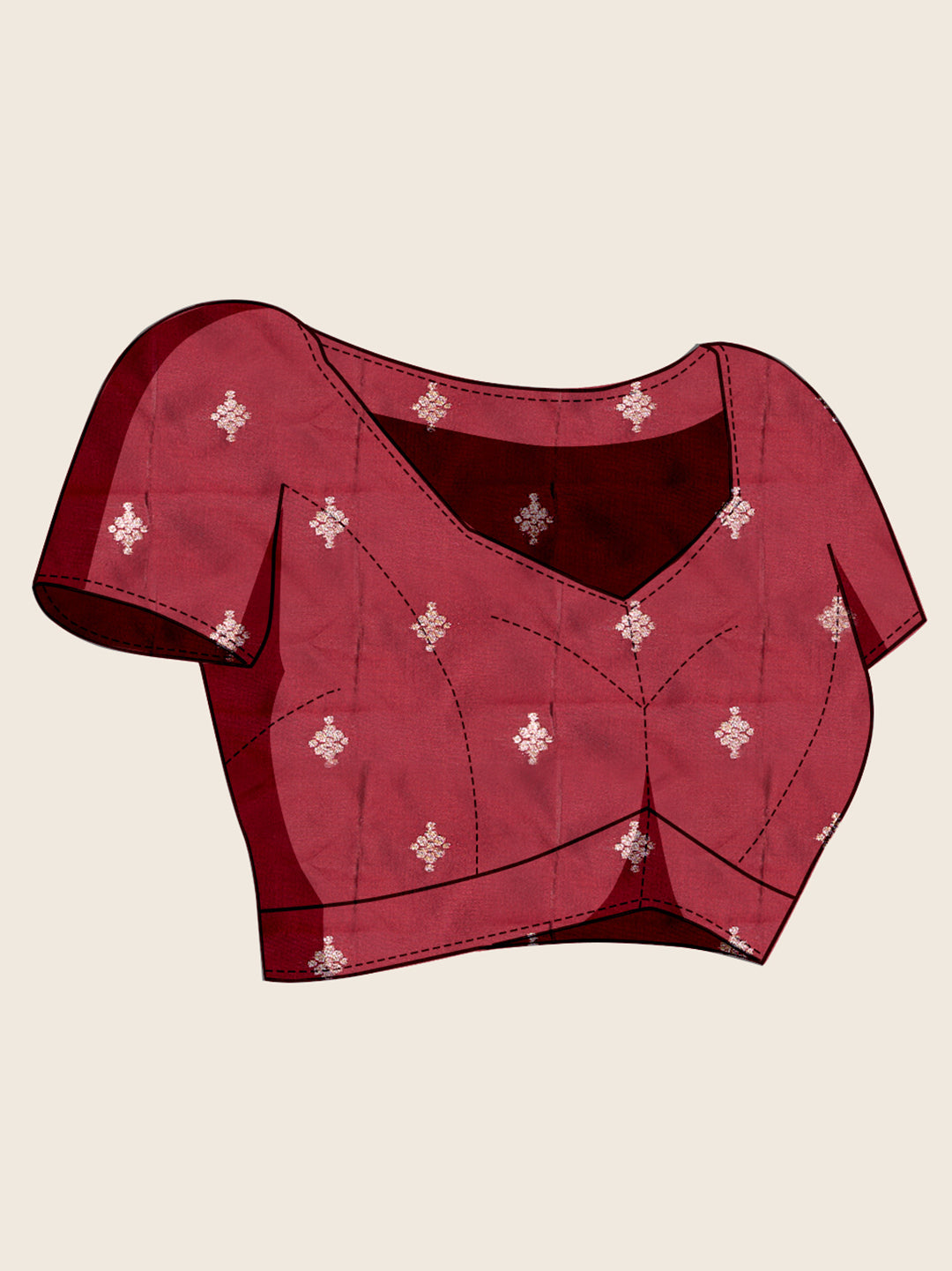 Vedant Vastram Soft Litchi Silk Banarasi Silk Jacquard Saree - Maroon