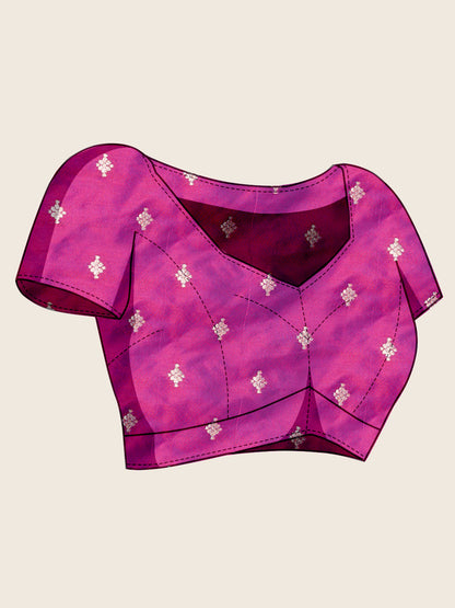 Vedant Vastram Soft Litchi Silk Banarasi Silk Jacquard Saree - Purple