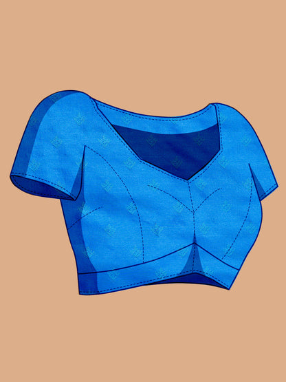 Vedant Vastram Soft Litchi Silk Banarasi Silk Jacquard Saree - Blue