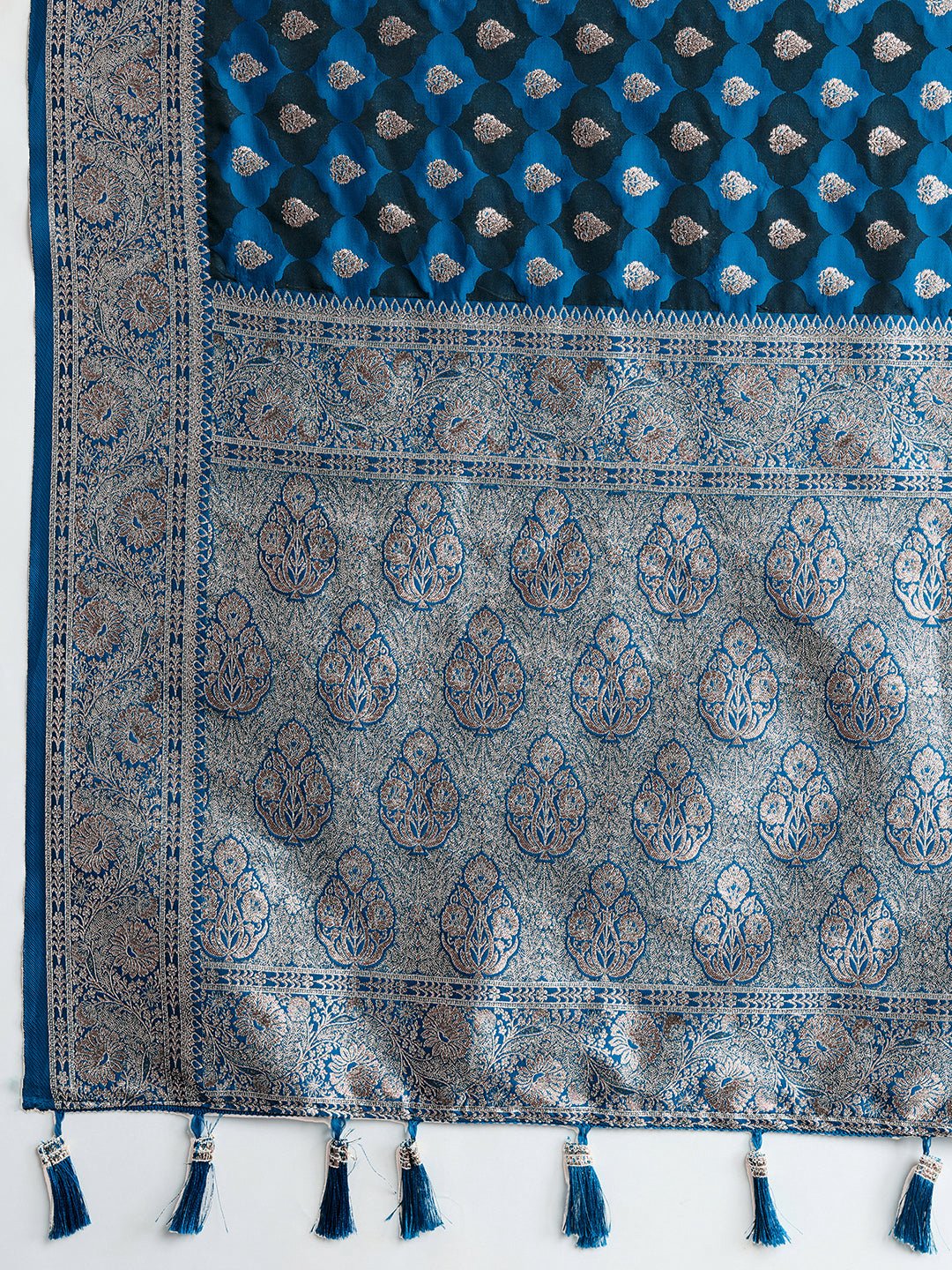 Vedant Vastram Soft Litchi SIlk Banarasi Silk Jacquard Saree - Rama