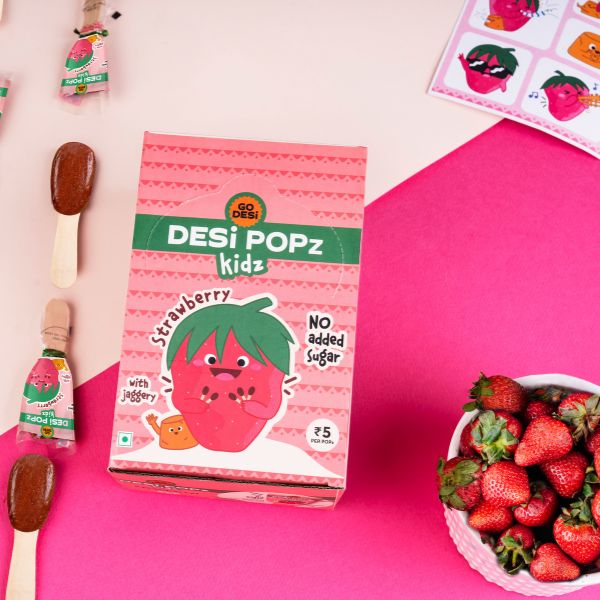 Go Desi Strawberry Popz - 50 PCS