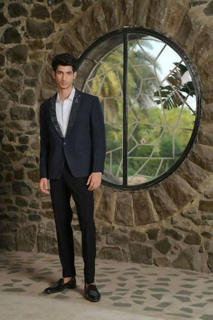 Navy Blue Tailored Co-Ord Set by Hilo Design